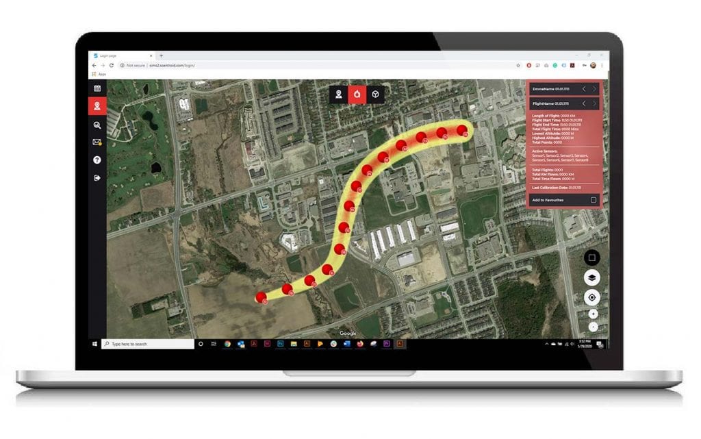 DRIMS2 DRIMS 2 Scentroid Software for Drones DR1000 DR2000 Analyzer Advabced Mapping Solutions Hot Spots Geothermal Topographic Isometric