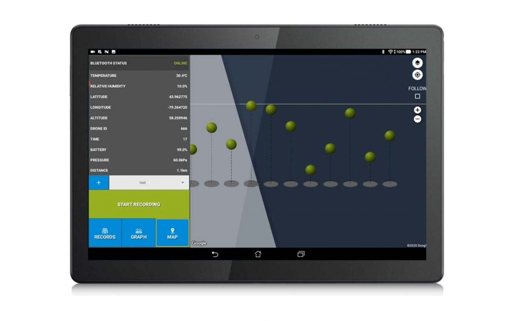 DRIMS2 DRIMS 2 Scentroid Software for Drones DR1000 DR2000 Analyzer Advanced Mapping Solutions Tablet Mode