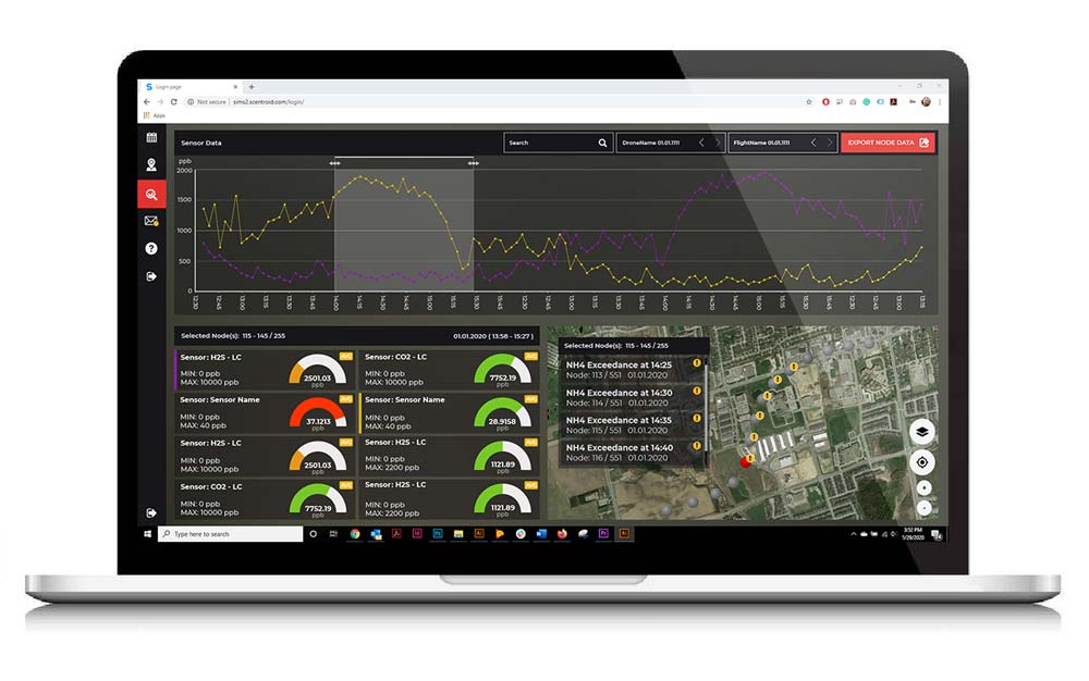 DRIMS2 DRIMS 2 Scentroid Software for Drones DR1000 DR2000 Analyzer Find your recorded data solutions desktop drone