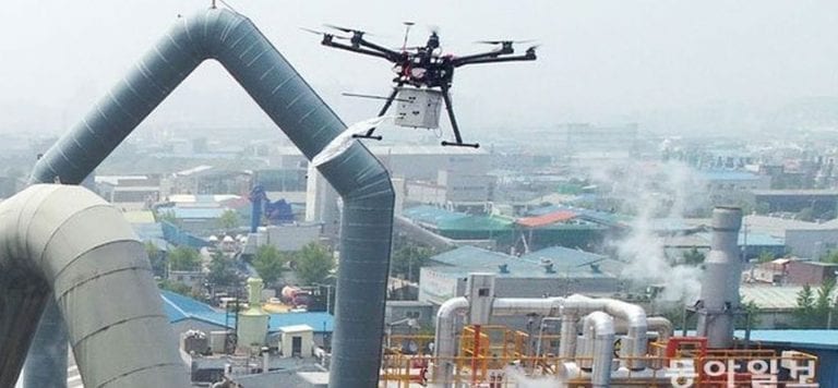 Scentroid DR1000 Pollution South Korea lab monitoring air quality drone technology